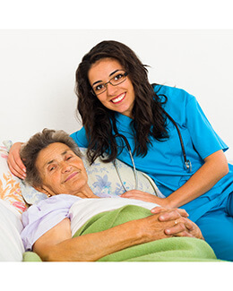 cna caregiver with patient